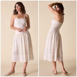 St Roche Benedict Dress Eyelet Embroidery Organic Cotton in Vanilla Size 8 NWT!